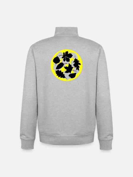 autumn leaves circle - Unisex Organic Zip Sweatshirt by Stanley/Stella - heather grey