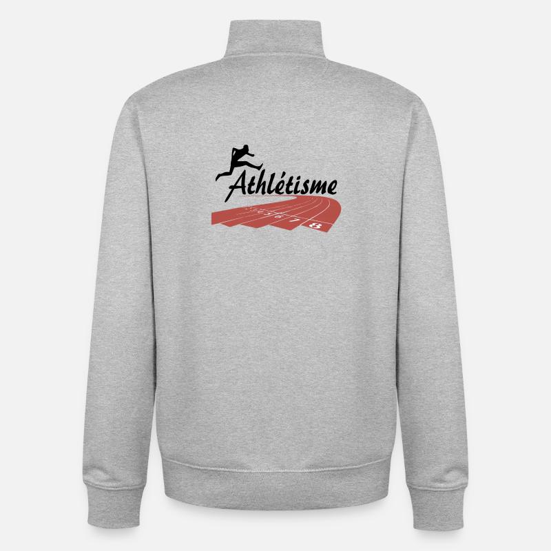 Athlétisme - Sweat zippé unisexe en coton bio Stanley/Stella - gris chiné