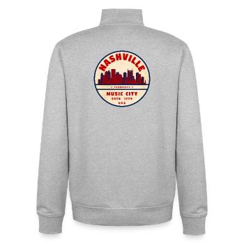 Nashville Musikstadt Retro Siegel - Unisex Organic Zip Sweatshirt von Stanley/Stella - Grau meliert - Hinten - AI Model Male 185 light (185cm)