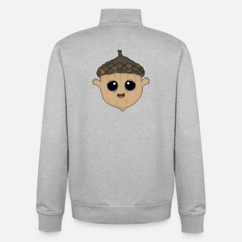 Eichelmännchen - Unisex Organic Zip Sweatshirt von Stanley/Stella - Grau meliert