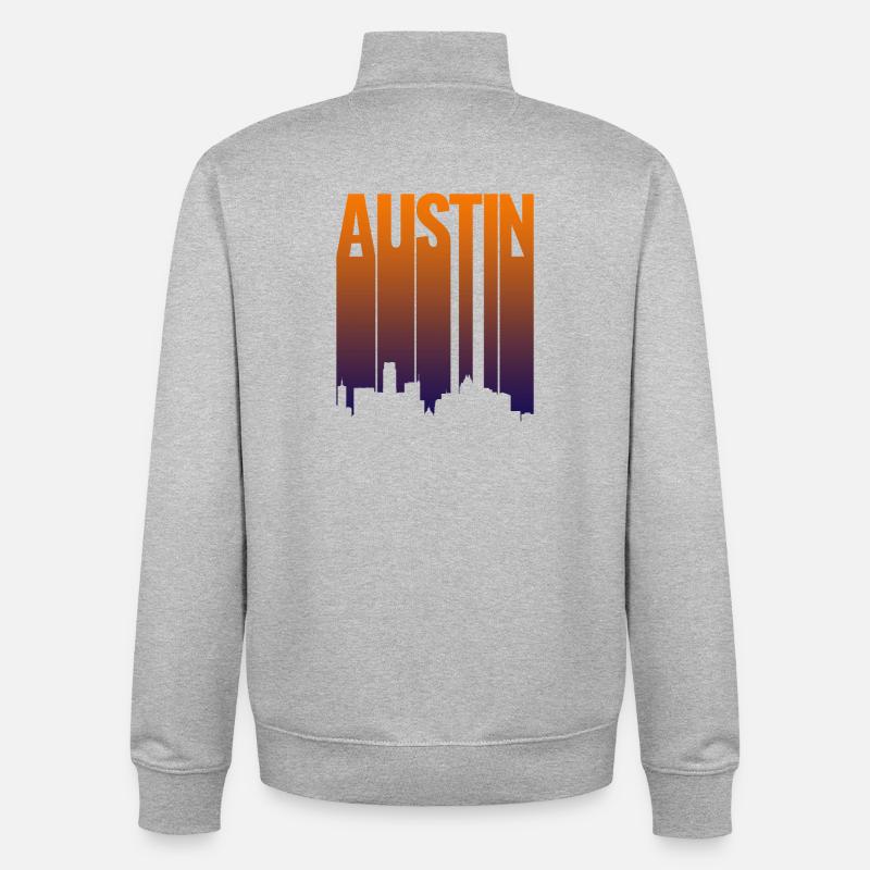 Austin Skyline Gradient - Unisex Organic Zip Sweatshirt von Stanley/Stella - Grau meliert