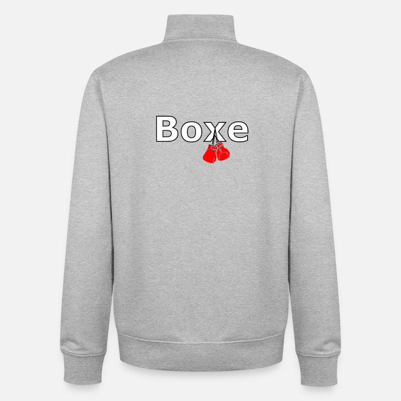Boxe - Sweat zippé unisexe en coton bio Stanley/Stella - gris chiné