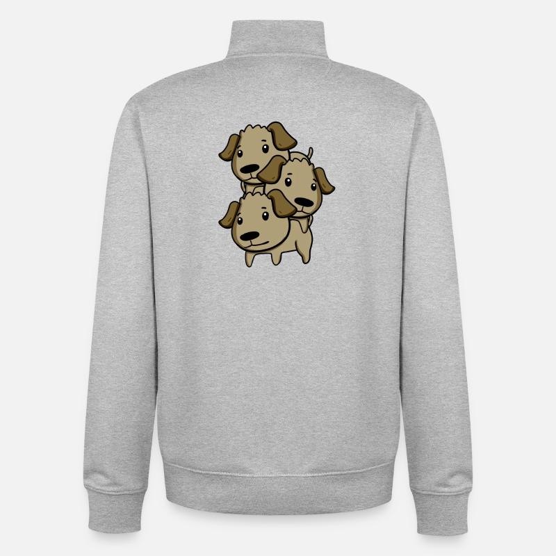 Niedliche Hunde - Unisex Organic Zip Sweatshirt von Stanley/Stella - Grau meliert