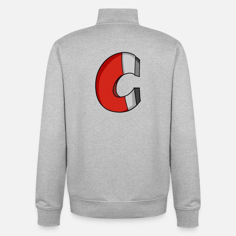 Horseshoe magnet - Unisex Organic Zip Sweatshirt by Stanley/Stella - heather grey