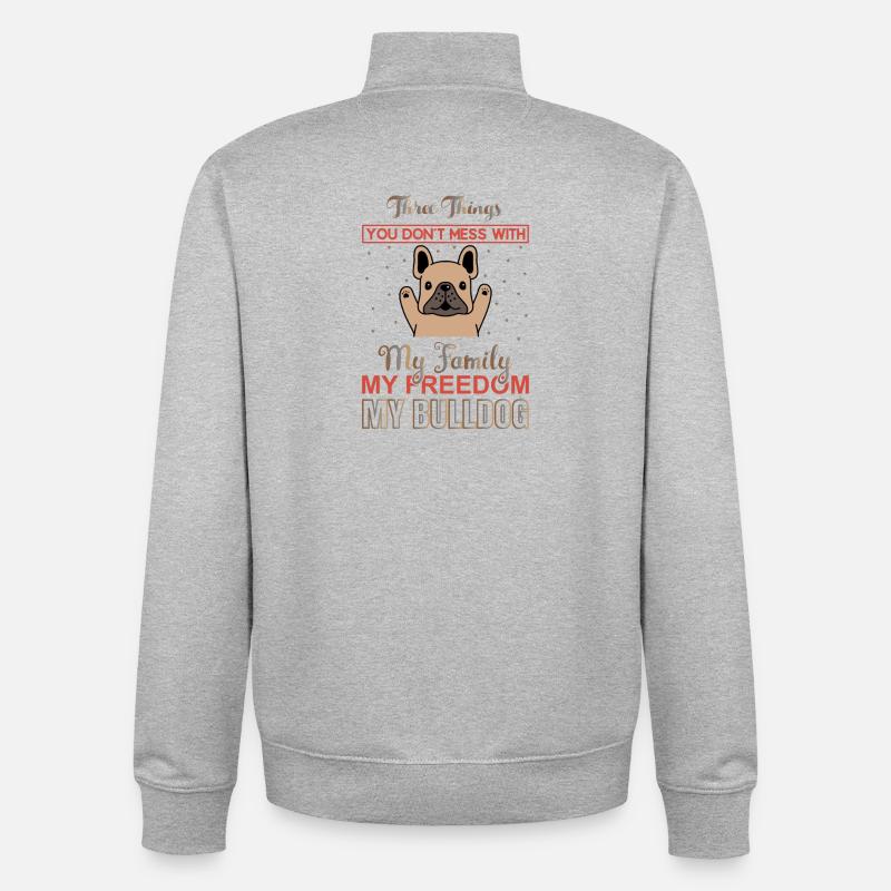 3 choses... - Sweat zippé unisexe en coton bio Stanley/Stella - gris chiné