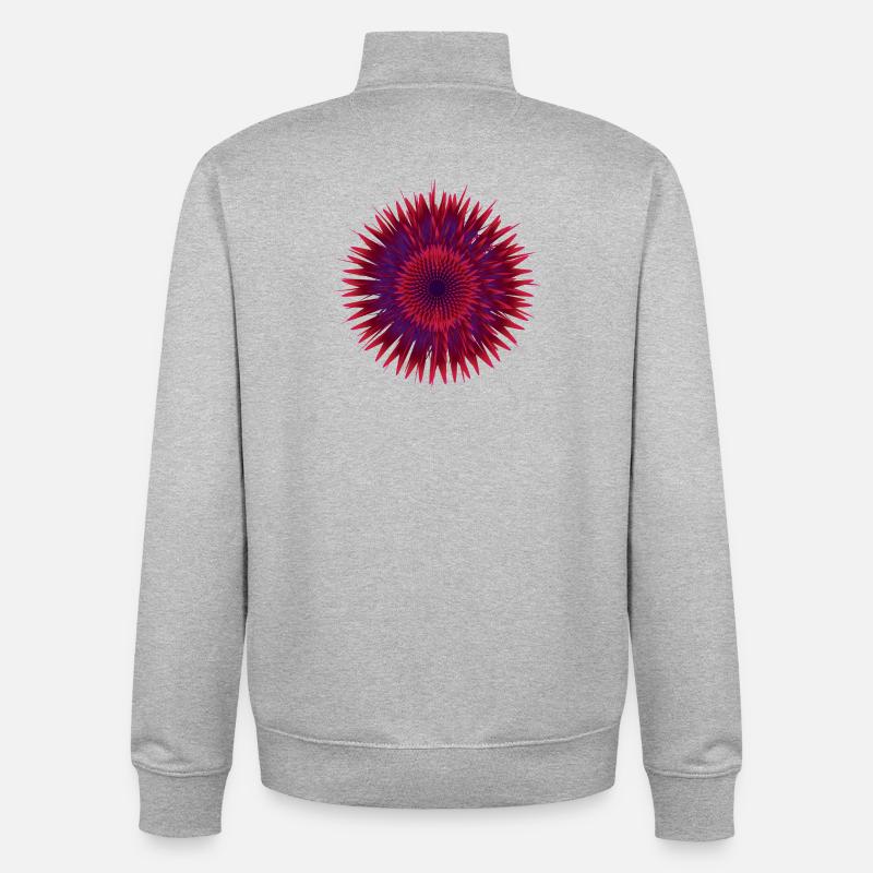 Fleur vectorielle - Sweat zippé unisexe en coton bio Stanley/Stella - gris chiné