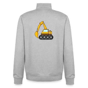 Bucket excavator excavator excavator construction machine - Unisex Organic Zip Sweatshirt by Stanley/Stella - heather grey - Back - AI Model Male 185 light (185cm)
