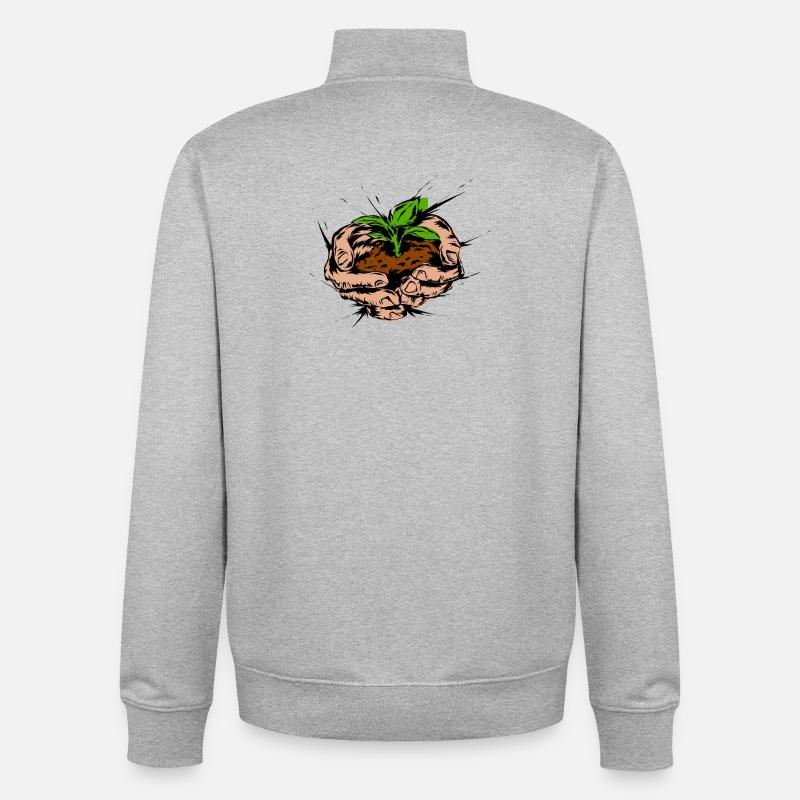 Gärtner Garten - Unisex Organic Zip Sweatshirt von Stanley/Stella - Grau meliert