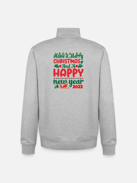 Jul Jul Jul Jul Jul Jul Jul Jul Jul Jul Jul Jul - Stanley/Stella unisex sweatshirt med lynlås i økologisk - grå meleret