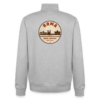 Silhouette Roma, capitale romaine - Sweat zippé unisexe en coton bio Stanley/Stella - gris chiné - Dos - AI Model Male 185 light (185cm)