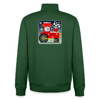 Fußball Lokomotive MAUS - Unisex Organic Zip Sweatshirt von Stanley/Stella - Flaschengrün - Hinten - AI Model Male 185 dark (185cm)