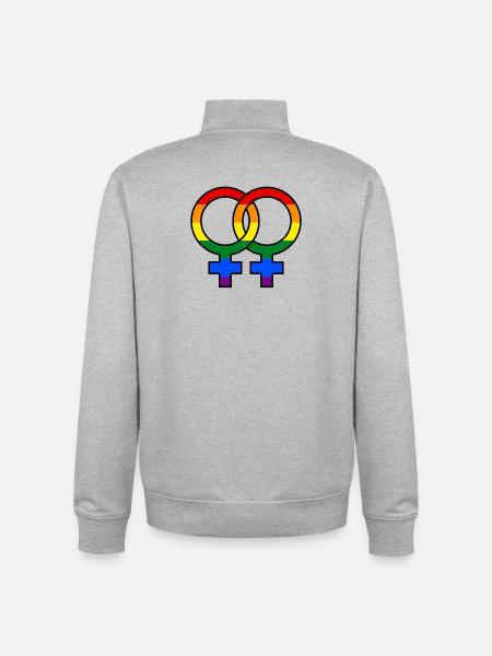 Same-sex marriage LGBT relationship pride - Unisex Organic Zip Sweatshirt by Stanley/Stella - heather grey