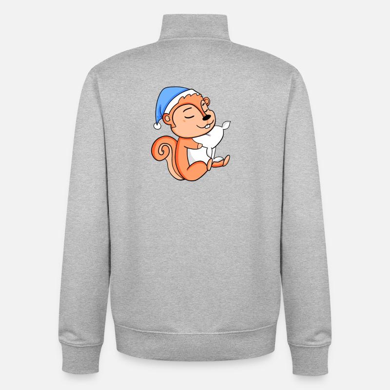Eichhörnchen - Unisex Organic Zip Sweatshirt von Stanley/Stella - Grau meliert