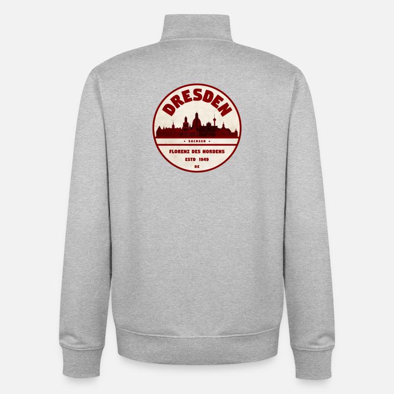 Dresde - Sweat zippé unisexe en coton bio Stanley/Stella - gris chiné