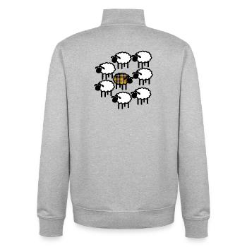 Cornish sheep don’t follow the flock - Unisex Organic Zip Sweatshirt by Stanley/Stella - heather grey - Back - AI Model Male 185 light (185cm)