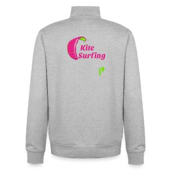 Kitesurfen - Unisex Organic Zip Sweatshirt von Stanley/Stella - Grau meliert - Hinten - AI Model Male 185 light (185cm)