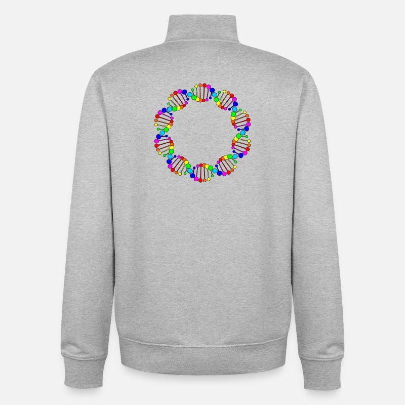 ADN ADN arc-en-ciel - Sweat zippé unisexe en coton bio Stanley/Stella - gris chiné