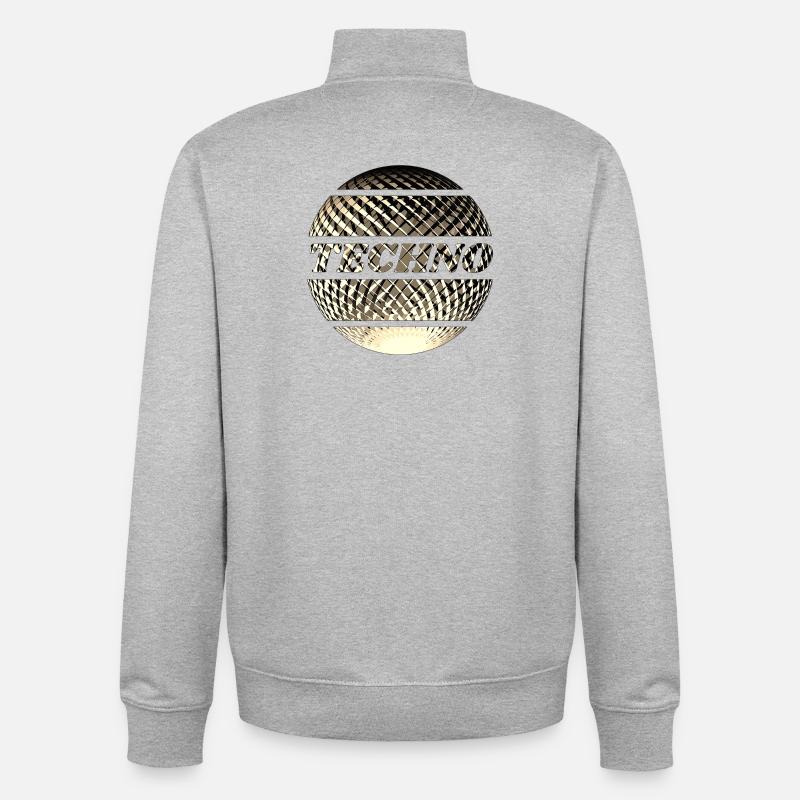 Techno Diskokugel gold - Unisex Organic Zip Sweatshirt von Stanley/Stella - Grau meliert