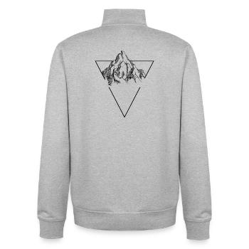 Mountain sketch - Unisex Organic Zip Sweatshirt by Stanley/Stella - heather grey - Back - AI Model Male 185 light (185cm)