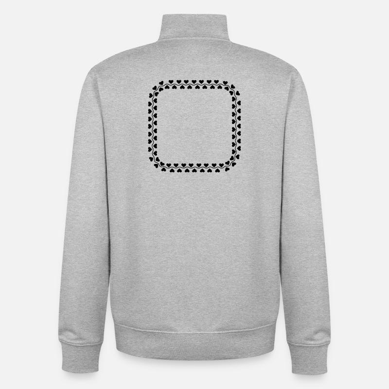 Logo du cœur de cadre - Sweat zippé unisexe en coton bio Stanley/Stella - gris chiné