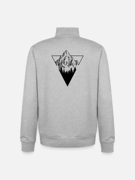 Mountain - Unisex Organic Zip Sweatshirt by Stanley/Stella - heather grey