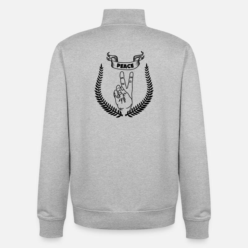 Handgeste Frieden FRIEDEN 2 - Unisex Organic Zip Sweatshirt von Stanley/Stella - Grau meliert