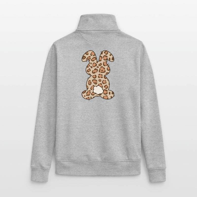 Leopard Pattern Rabbit Easter for Kids Unisex Organic Zip Sweatshirt by Stanley/Stella