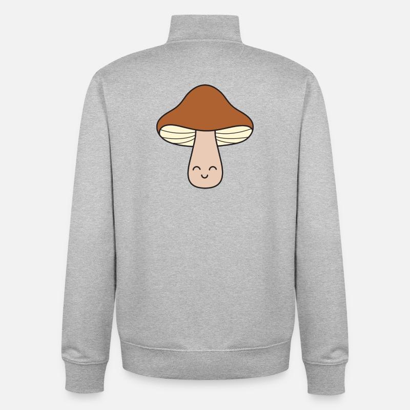 Champignons champignons - Sweat zippé unisexe en coton bio Stanley/Stella - gris chiné