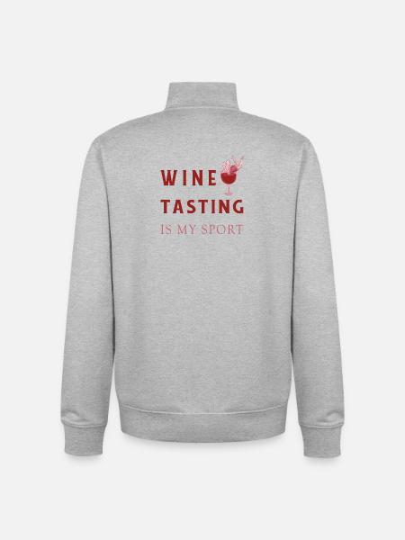 Wine tasting is my sport - Unisex Organic Zip Sweatshirt by Stanley/Stella - heather grey
