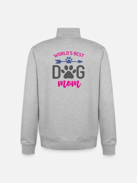 Die beste Hundemutter der Welt - Unisex Organic Zip Sweatshirt von Stanley/Stella - Grau meliert