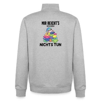 Lustiger Spruch - Nichts machen - Unisex Organic Zip Sweatshirt von Stanley/Stella - Grau meliert - Hinten - AI Model Male 185 light (185cm)