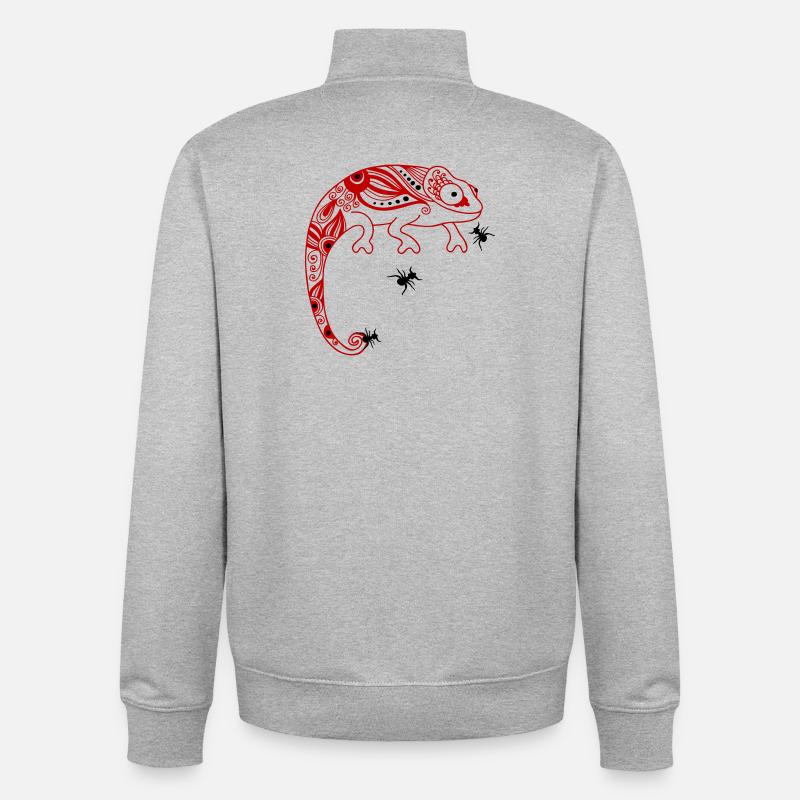 Camélion - Sweat zippé unisexe en coton bio Stanley/Stella - gris chiné