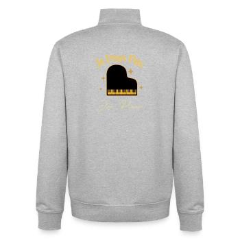 J'Peux Pas J'Ai Piano Cadeau Orchestre Pianiste - Sweat zippé unisexe en coton bio Stanley/Stella - gris chiné - Dos - AI Model Male 185 light (185cm)