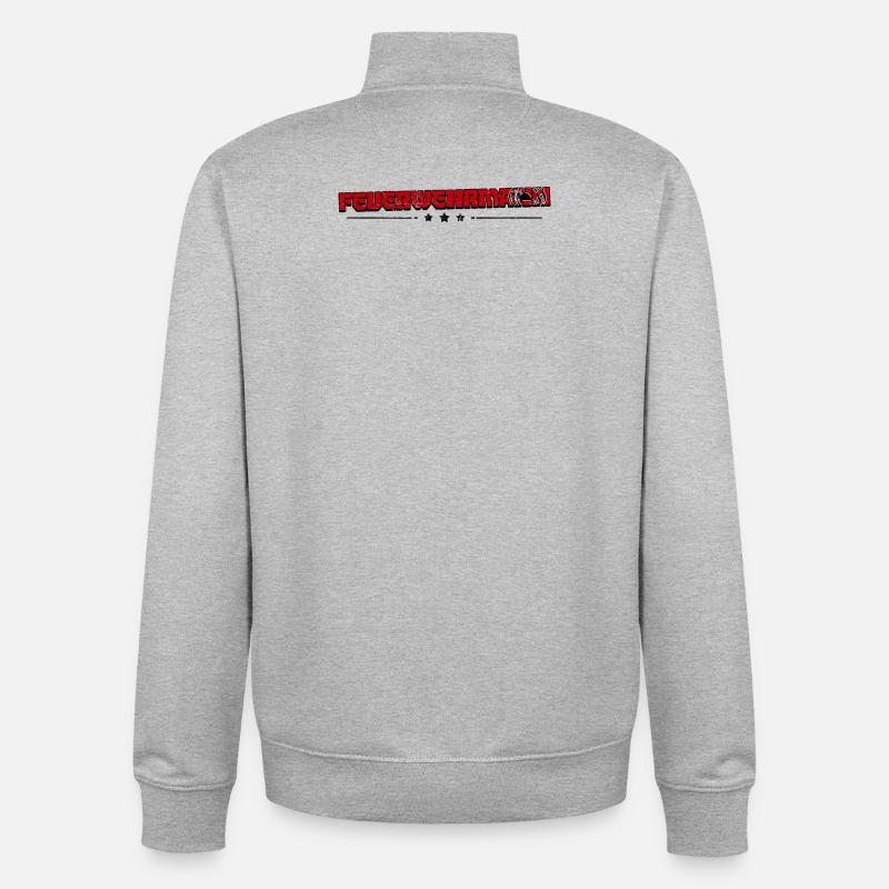 Pompier Say Pompiers Pompiers professionnels - Sweat zippé unisexe en coton bio Stanley/Stella - gris chiné