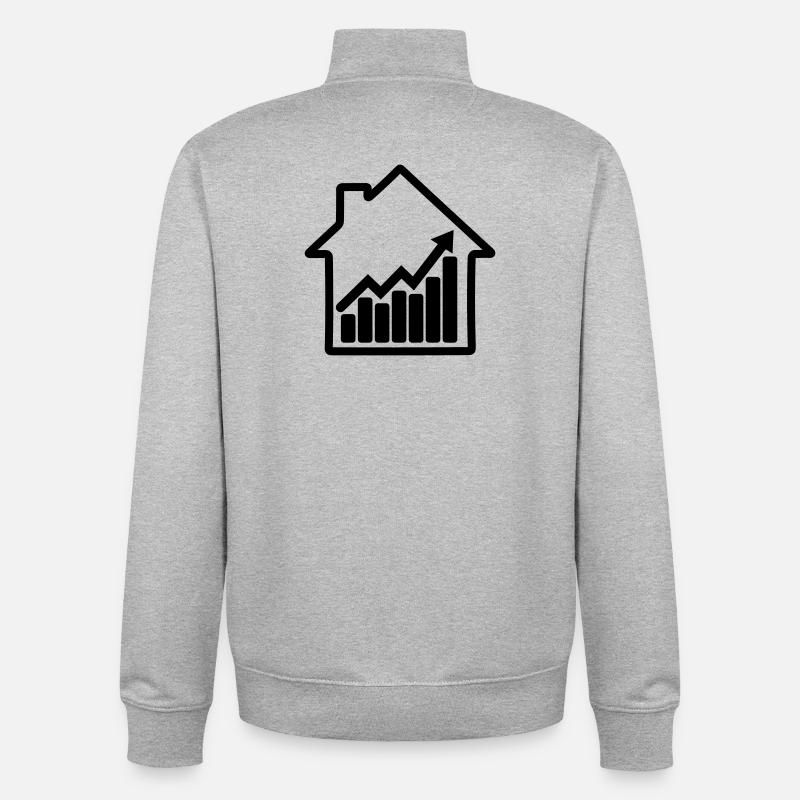Meilleur graphique de résultats en interne. - Sweat zippé unisexe en coton bio Stanley/Stella - gris chiné