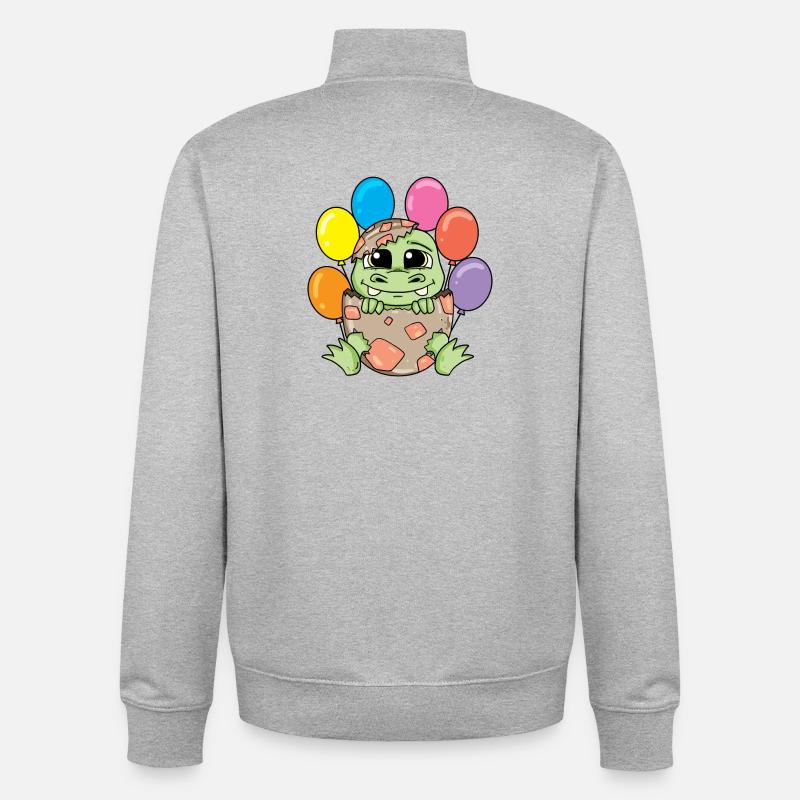 Dino - Sweat zippé unisexe en coton bio Stanley/Stella - gris chiné