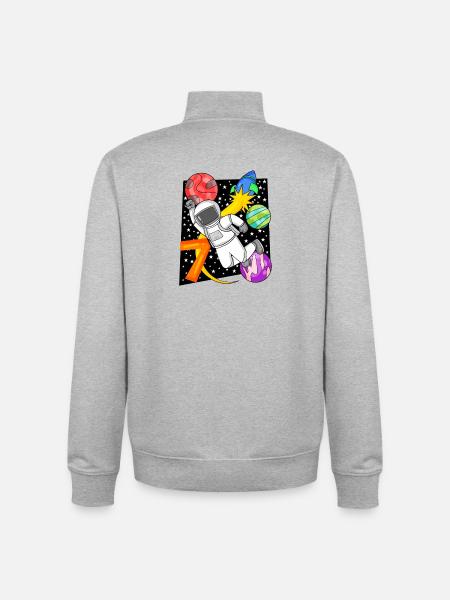 7 Years Birthday Boy Gift - Unisex Organic Zip Sweatshirt by Stanley/Stella - heather grey