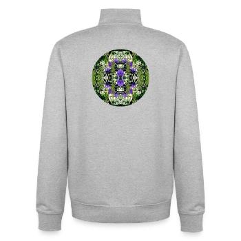 Nature Mandala Spring à Dennenlohe - Sweat zippé unisexe en coton bio Stanley/Stella - gris chiné - Dos - AI Model Male 185 light (185cm)
