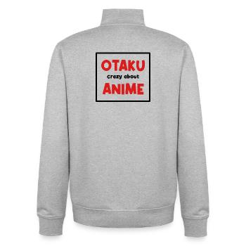 Déclaration Otaku Anemi Manga Culture Pop Geek - Sweat zippé unisexe en coton bio Stanley/Stella - gris chiné - Dos - AI Model Male 185 light (185cm)