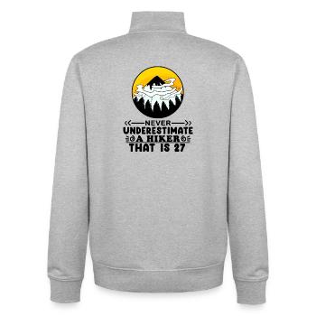 27. Geburtstag Berge Berg Gipfel - 27 Jahre alt - Unisex Organic Zip Sweatshirt von Stanley/Stella - Grau meliert - Hinten - AI Model Male 185 light (185cm)
