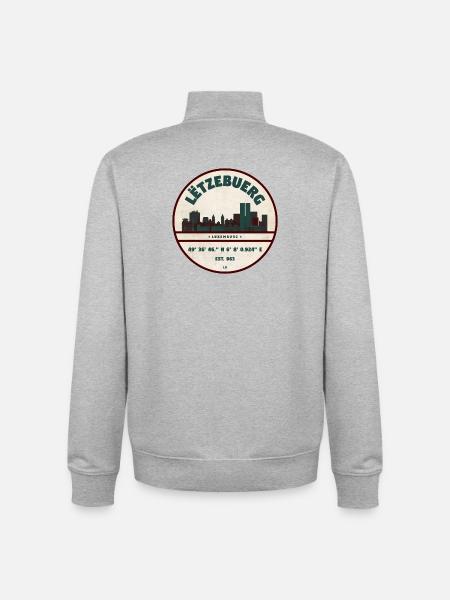 Lëtzebuerg skyline cityscape - Unisex Organic Zip Sweatshirt by Stanley/Stella - heather grey