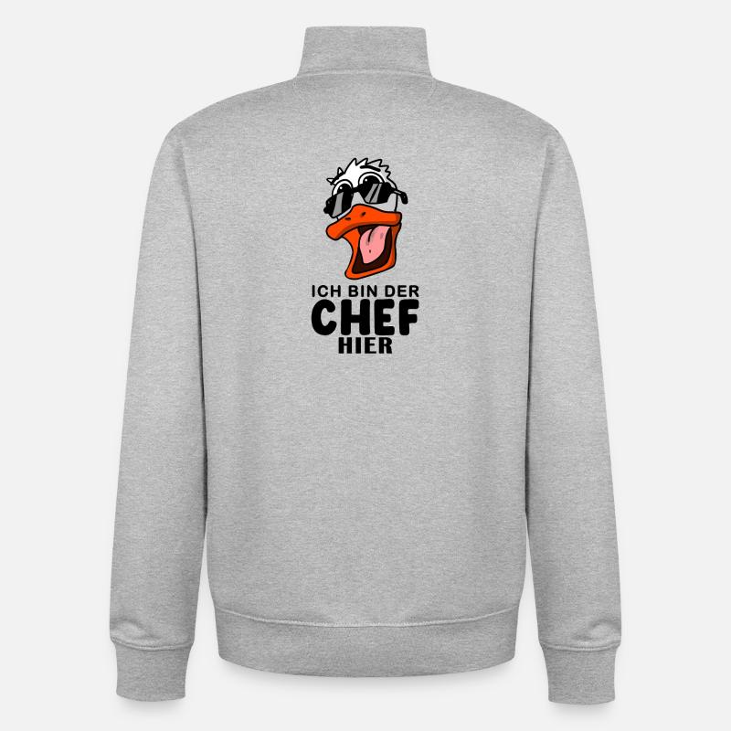 Cool Ente Chef Spruch - Unisex Organic Zip Sweatshirt von Stanley/Stella - Grau meliert