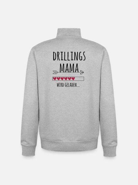 werdende Drillingsmama Schwangerschaft Drillinge - Unisex Organic Zip Sweatshirt von Stanley/Stella - Grau meliert