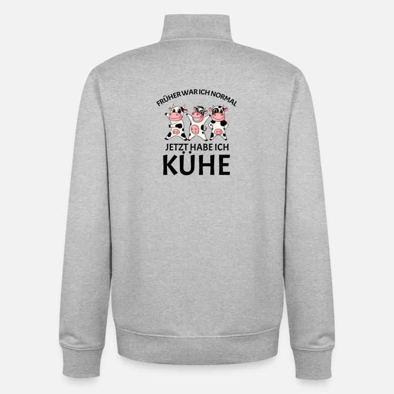 Kuh Kühe Rind - Unisex Organic Zip Sweatshirt von Stanley/Stella - Grau meliert