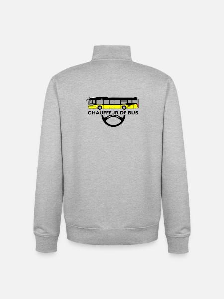 Chauffeur de bus - Sweat zippé unisexe en coton bio Stanley/Stella - gris chiné