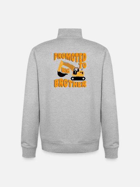 Forfremmet til storebror bliver storebror - Stanley/Stella unisex sweatshirt med lynlås i økologisk - grå meleret