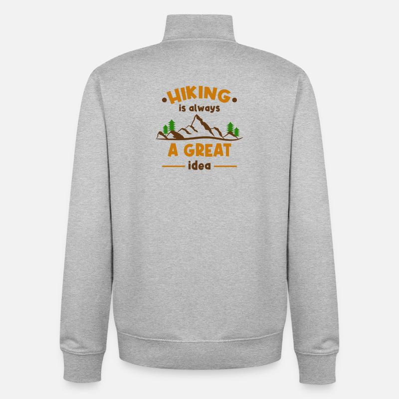 Wanderwege Bergsteigen Statement Wanderer Wandern - Unisex Organic Zip Sweatshirt von Stanley/Stella - Grau meliert