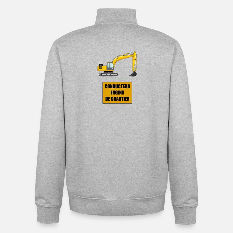 Construction equipment operator - Unisex Organic Zip Sweatshirt by Stanley/Stella - heather grey