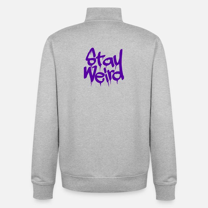 RESTEZ BIZARRE VIOLET - Sweat zippé unisexe en coton bio Stanley/Stella - gris chiné