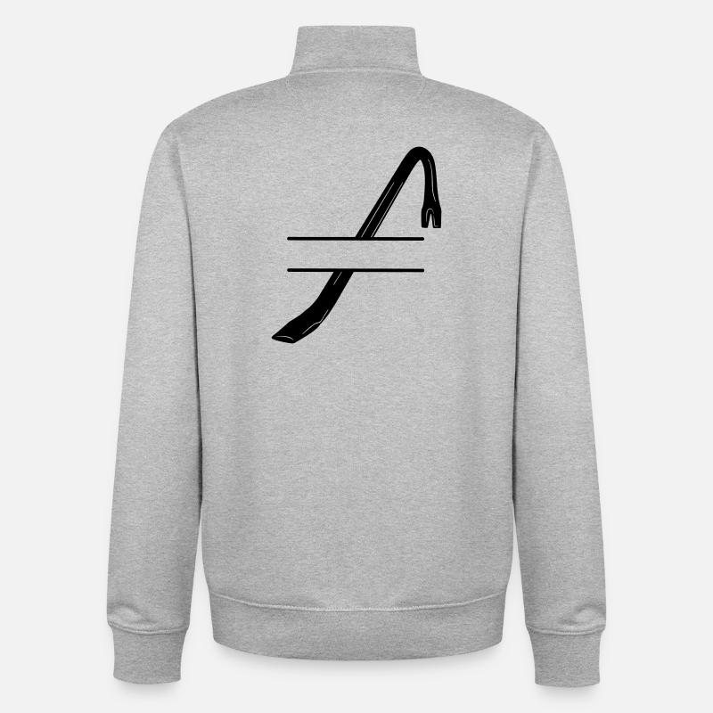Einbruchslogo Brechstange oder Brechstange - Unisex Organic Zip Sweatshirt von Stanley/Stella - Grau meliert